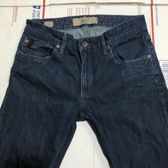 Penguin Men's Low Rise Skinny Size 31x30 Blue Denim Dark Wash Stretch Jeans - Picture 3 of 6